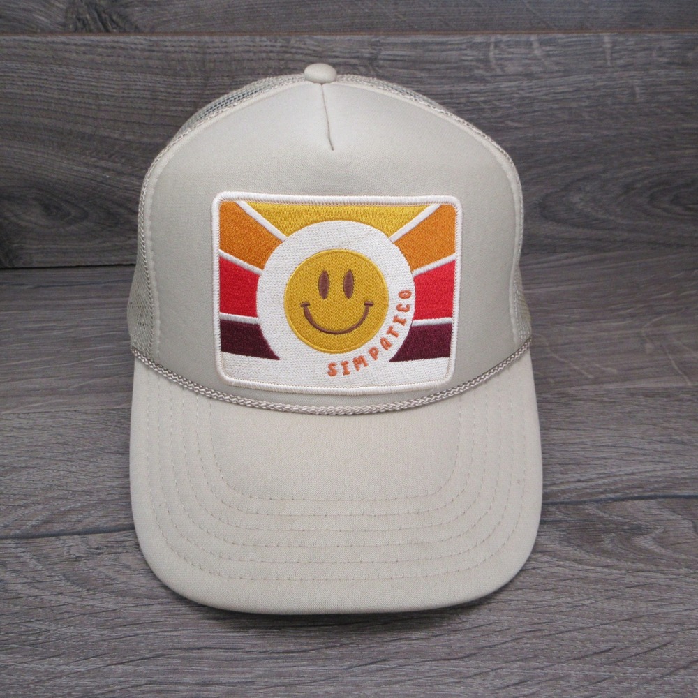 Port Sandz Hat Cap Mens Foam Front Snap Back Beige Simpatico Retro Surf Trucker